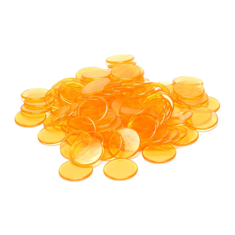 100pcs 19mm Poker Chips Count Bingo Chips Bingo Game Cards Plastic for Games