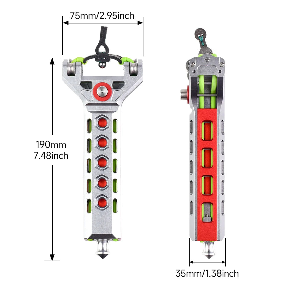 8-round Rapid Fire CNC Aluminum Slingshot with Automatic Magnetic Suction for Outdoor Hunting and Shooting Competition