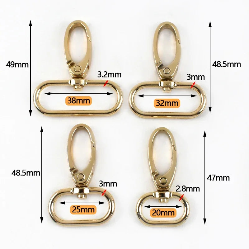 5/10Pcs 20-38mm Metal Hook Buckle for Bag Strap Swivel Lobster Clasp Dog Collar Carabiner Clip KeyChain Fastener Accessories