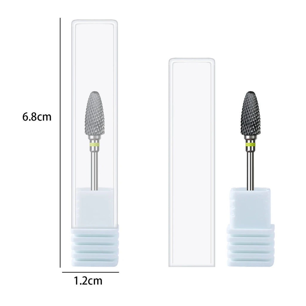 Black Ceramic Nail Drill Bits 3/32'' Safe & Professional Nail Cleaning Polishing Head For Callus & Dead Skin Removal Nails Tools