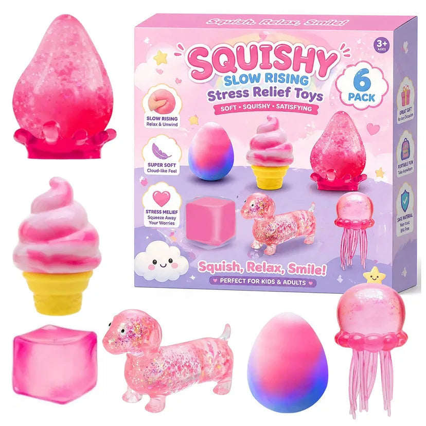 Random Color 8pcs/Box TPR Maltose-Filled Squishy Toy, Slow Rising Stress Relief Sensory Fidget Decompression Blind Box Gift