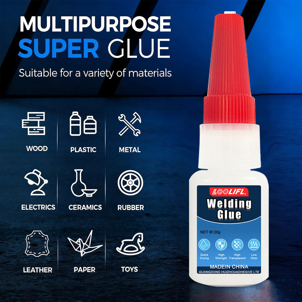 Universal Super Glue Extra Strong Adhesive Quick Drying Cyanoacrylate for Metal Plastic Wood Bonding Ceramic Liquid Glue Tool