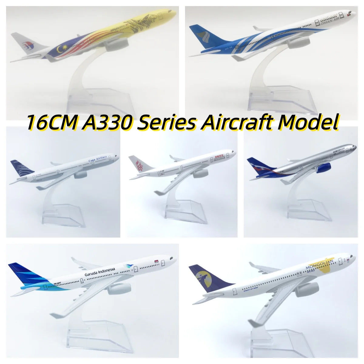 16cm 1/400 Scale Aircraft Series A330 A340 A220 Airplane Model Miniature Airplane Diecast Metal Child Toy Plane Collected Gift