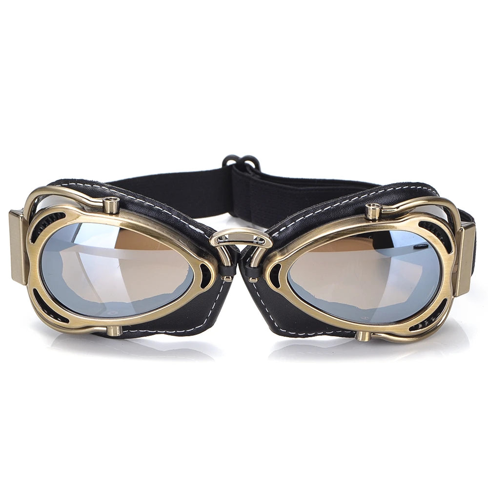 Vintage Windproof Dustproof Motorcycle Helmet Goggles Glasses For Cruiser Cafe Racer Pilot Glasses