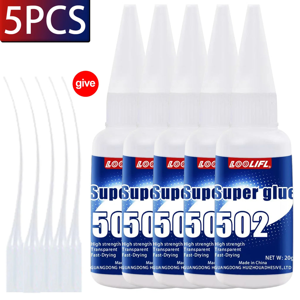 1-10Pcs Loolifl 502 Super Glue Cyanoacrylate Quick Dry Instant Strong Bond Adhesive for Home Office Industrial Repair Materials