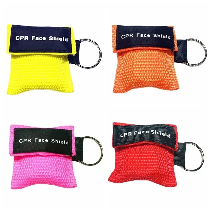 1~10pc Outdoor Rescue Health Care Tools Jetting Resuscitator MaskKey chain First Aid Emergency Face Shield CPR Mask Professional