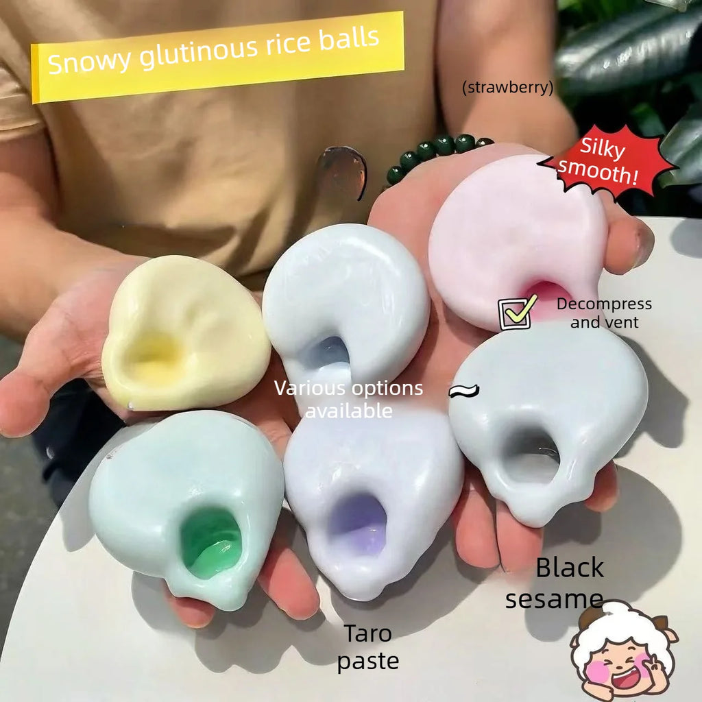 Shapeable Vacuum Squishies Sand Ball Grape Stress Ball Stress Relief Noisy Ball Desktop Squeezing Soothing Toy Birthday Gift