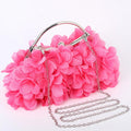 Flower Evening Clutch Purse Sweet Style Floral Wedding Romantic Bridal Handbag Metal Handle Banquet Dinner Dress Bags with Chain