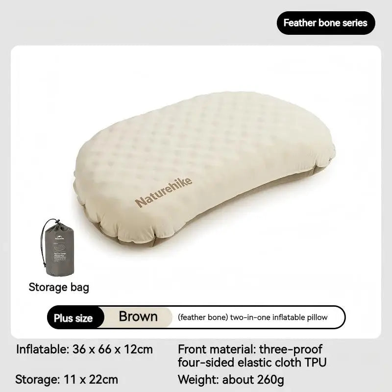 Naturehike Inflatable Pillow 3D Sponge Ultralight 160g for Camping Outdoor Travel Neck Sleeping Silent Self Air Pillow Portable