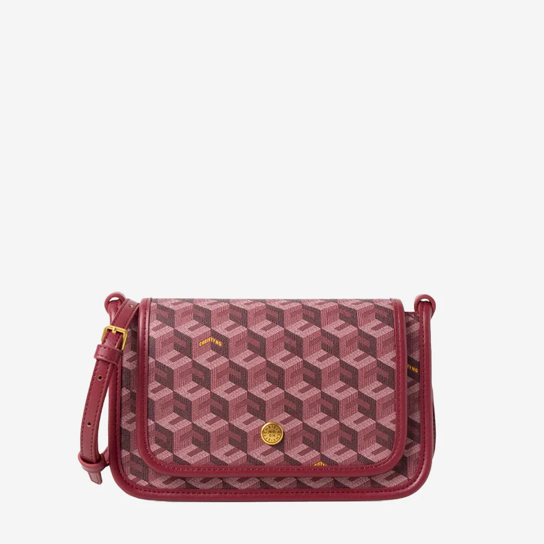 Luxury Monogram Messenger Bag Women Geometric Print 3D Cube Coated Canvas Crossbody Bag Classic Versatile Elegant Shoulder Bag