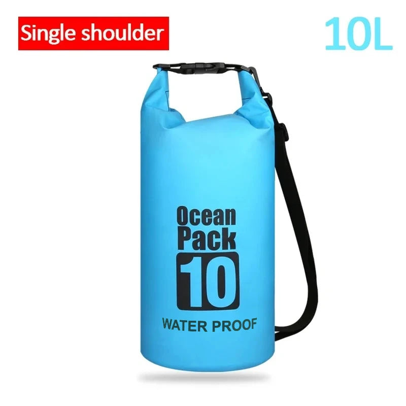 500D PVC Waterproof Dry Bag Sling Backpack Roll Top Storage Sack for Kayaking Rafting Hiking Fishing Boating Outdoor Gear