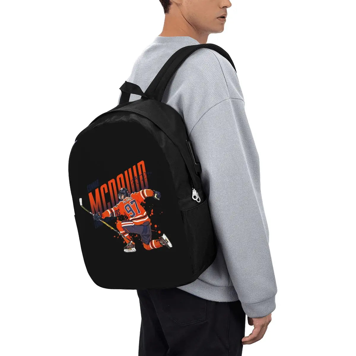 Connor McDavid  For Edmonton Oilers Fans Backpack Travel Notebook Bag Computer College Student School Bag Laptop Shoulder Bags