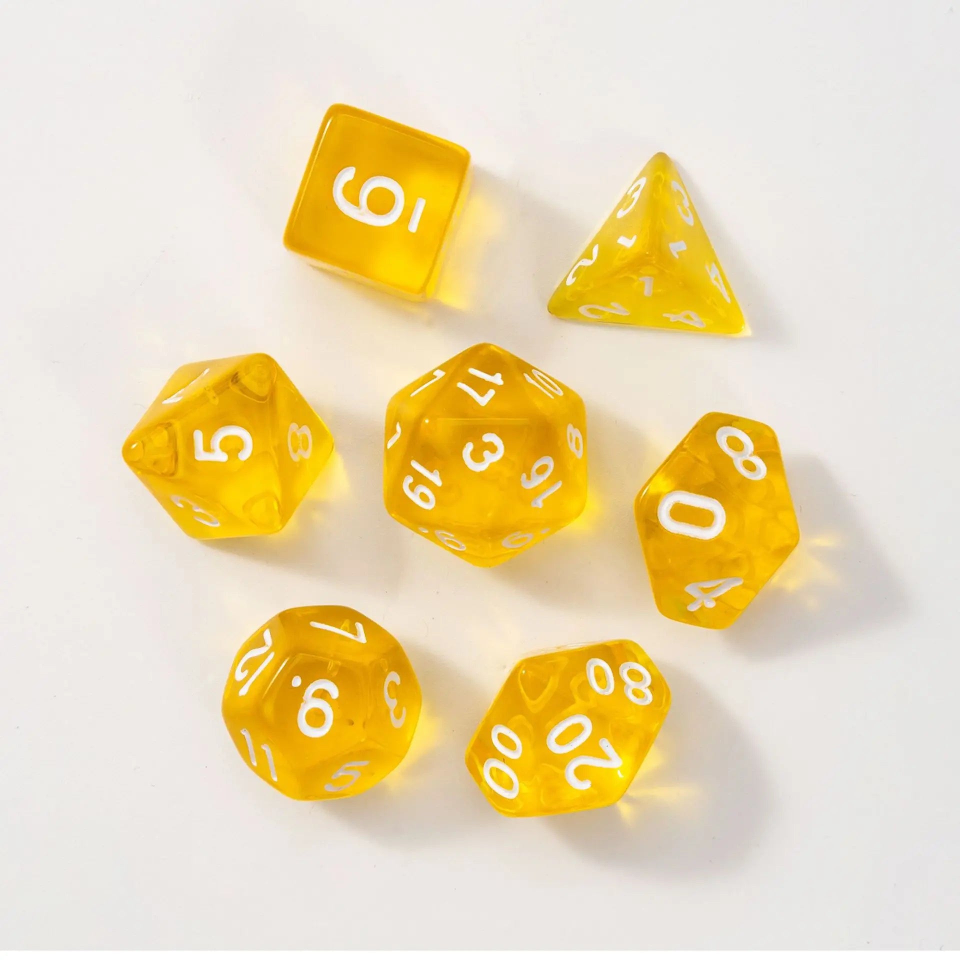 7Pcs/set Transparent Dice Polyhedral Dice Set for Dnd Tpg Trpg Cthulhu D20 D12 D10 D8 D6 D4 Table Board Games Number Dice Kit