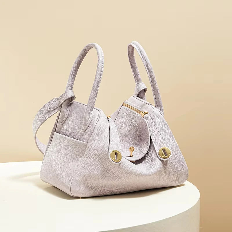Women's Handbag 2026 New Style Top Layer Cowhide Leather Lundy Mini Doctor Bag Genuine Leather Handbag Single Shoulder Crossb