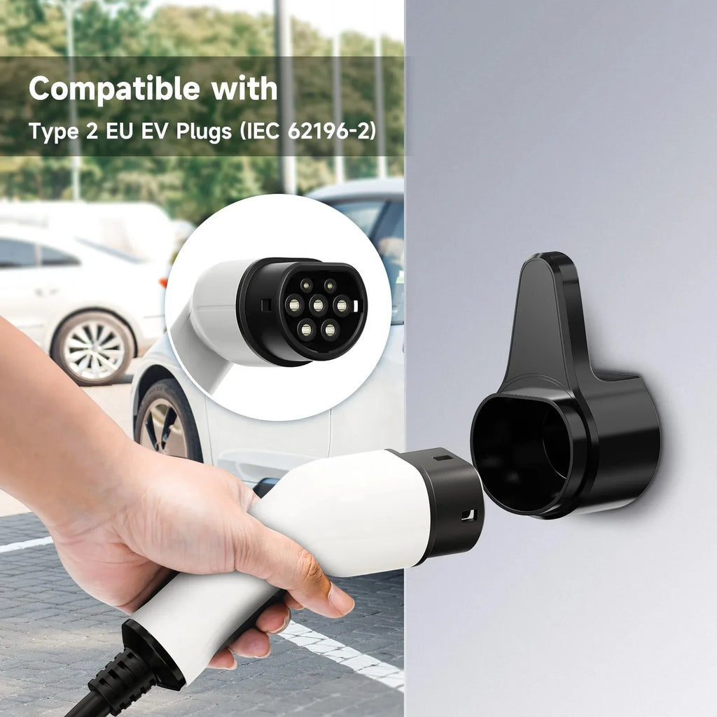 AFEEV Type 2 EV Charger Holder Charger Plug Holder Wall Mount Wallbox Socket Electric Car Charging Gun for IEC 62196-2 Charger
