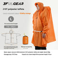3F UL GEAR Hiking Raincoat Zipper 210T/15D Women/Men Waterproof Ultralight Outdoor Camping Travel Hooded Rain Coat Poncho Jacket