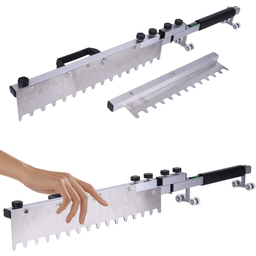 Leveling System Foldable Flat Sand Leveling Tool with Teeth Aluminum Alloy Smoothing Trowel Adjustable Length for Tiles Flatting