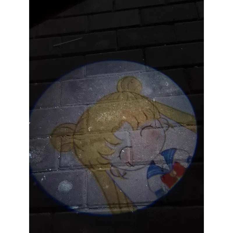 Sailor Moon Car Welcome Light High Definition Projector Hd Ambient Light Induction Open The Door Safety Signal Lamp Decoration