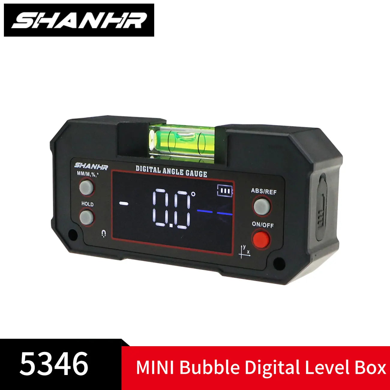 SHANHR Digital Angle Finder with Level Bubble Dual Axis Rechargable Digital Angle Gauge Magnetic Digital Level Box Protractor