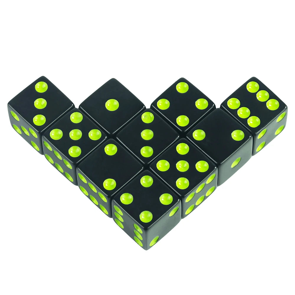 6 Sided Square Corner Dice 16mm D6 with Standard Dots Game Dice for Board Games, Casino Games & Tabletop RPG or Teaching Math