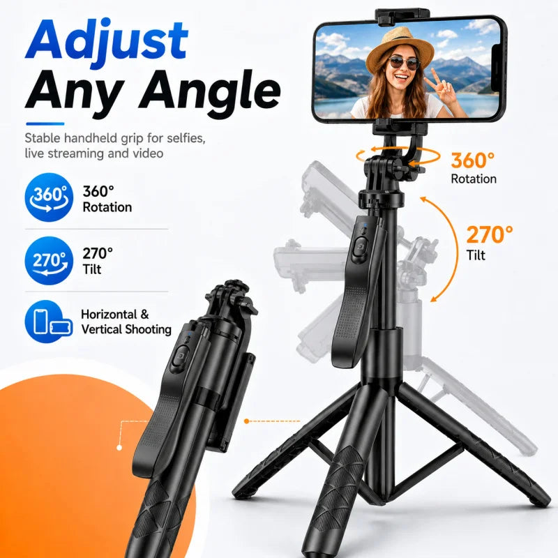 L16 Bluetooth Selfie Stick Tripod with Dual Fill Light, Extendable Phone Stand Handheld Stabilizer for Live Streaming Vlog Selfi