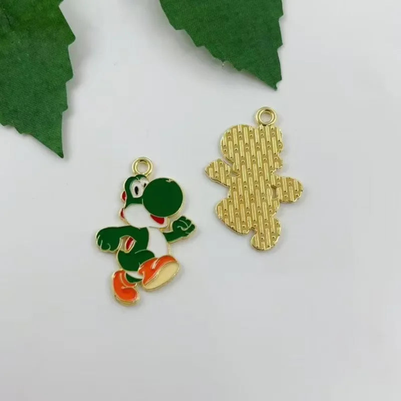 10 pieces/batch of cute cartoon enamel pendants, used for DIY earring jewelry making bracelets earrings handmade accessories