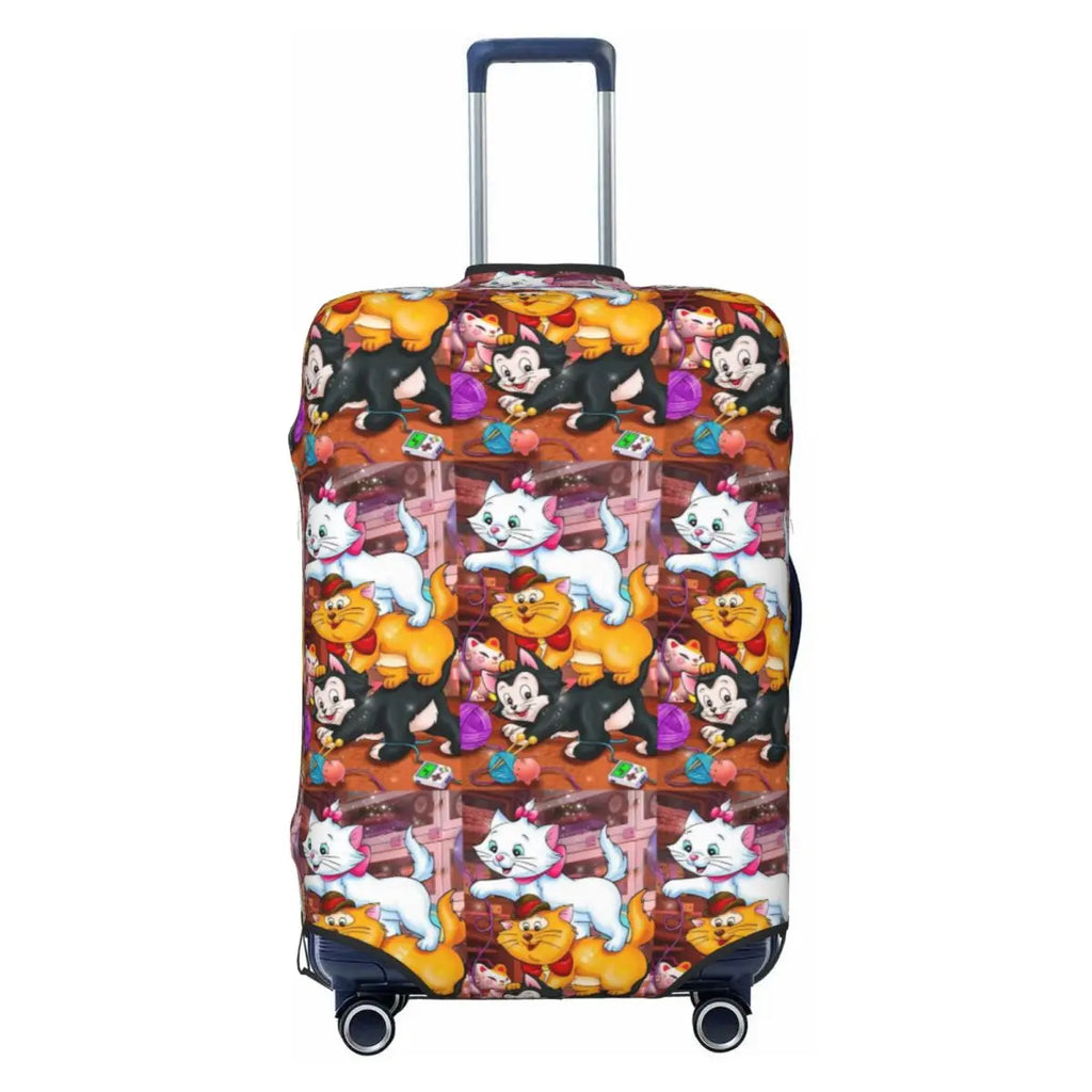 CustomM-Marie Cat Cartoon Travel Luggage Cover Elastic Suitcase Cover Protector Fit 18-32 Inch