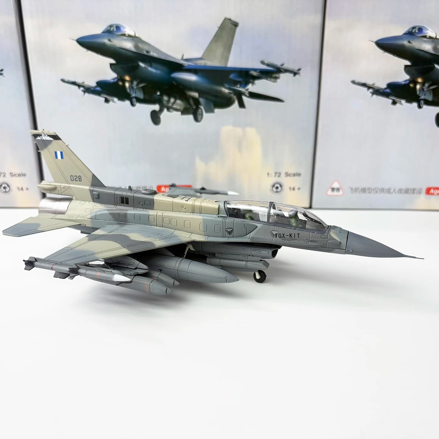 1/72 F-16D Fighter Model F16 Hellenic Air Force Mira Ghost Fighter Diecast Finished Military Plane Model Collection Ornament