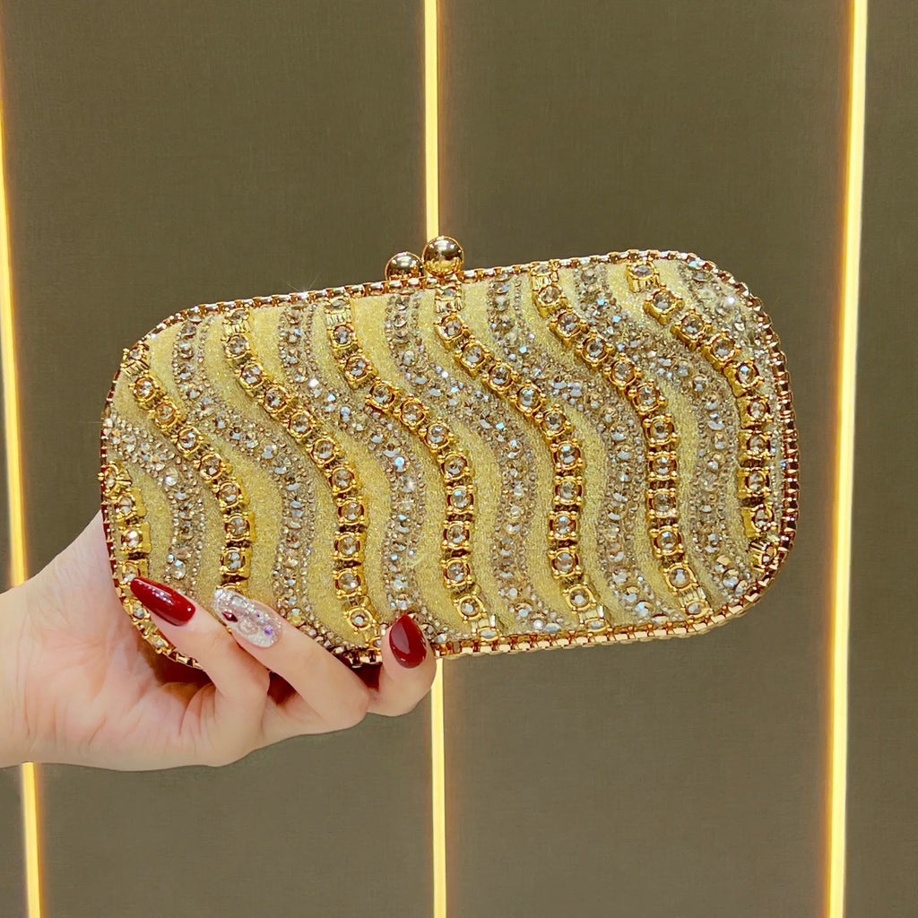 New celebrity exquisite clutch bag, high-end diamond-encrusted bag, women's luxury rhinestone dinner bag, niche clutch bag