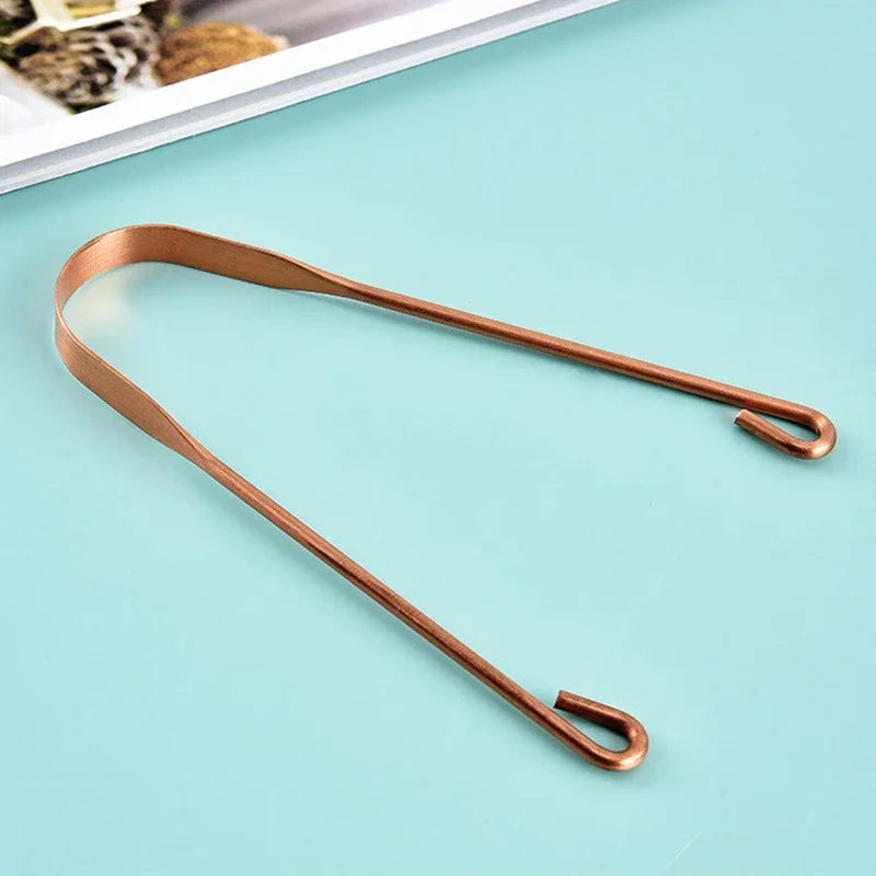 1PCS Oral Cleaner Brush Pure Copper Tongue Scraper Fresh Cleaning Hygiene High Quality Tounge Scraper