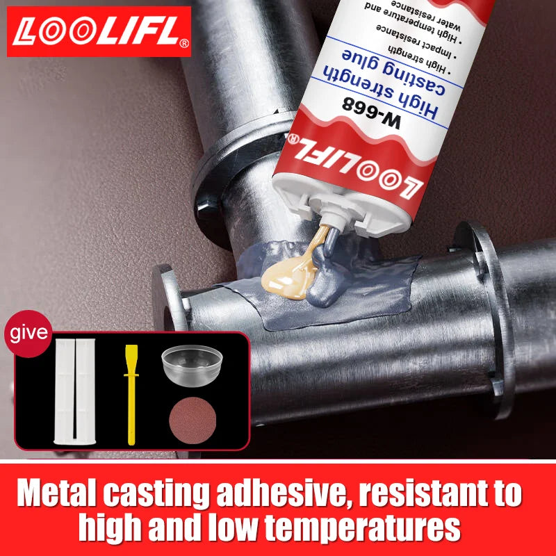 Metal Glue, Casting Glue 1.76 Ounces 2 Parts Epoxy Resin Super Welding, Welding Metal, Plastic, Steel, Ceramics, Glass Fiber Car