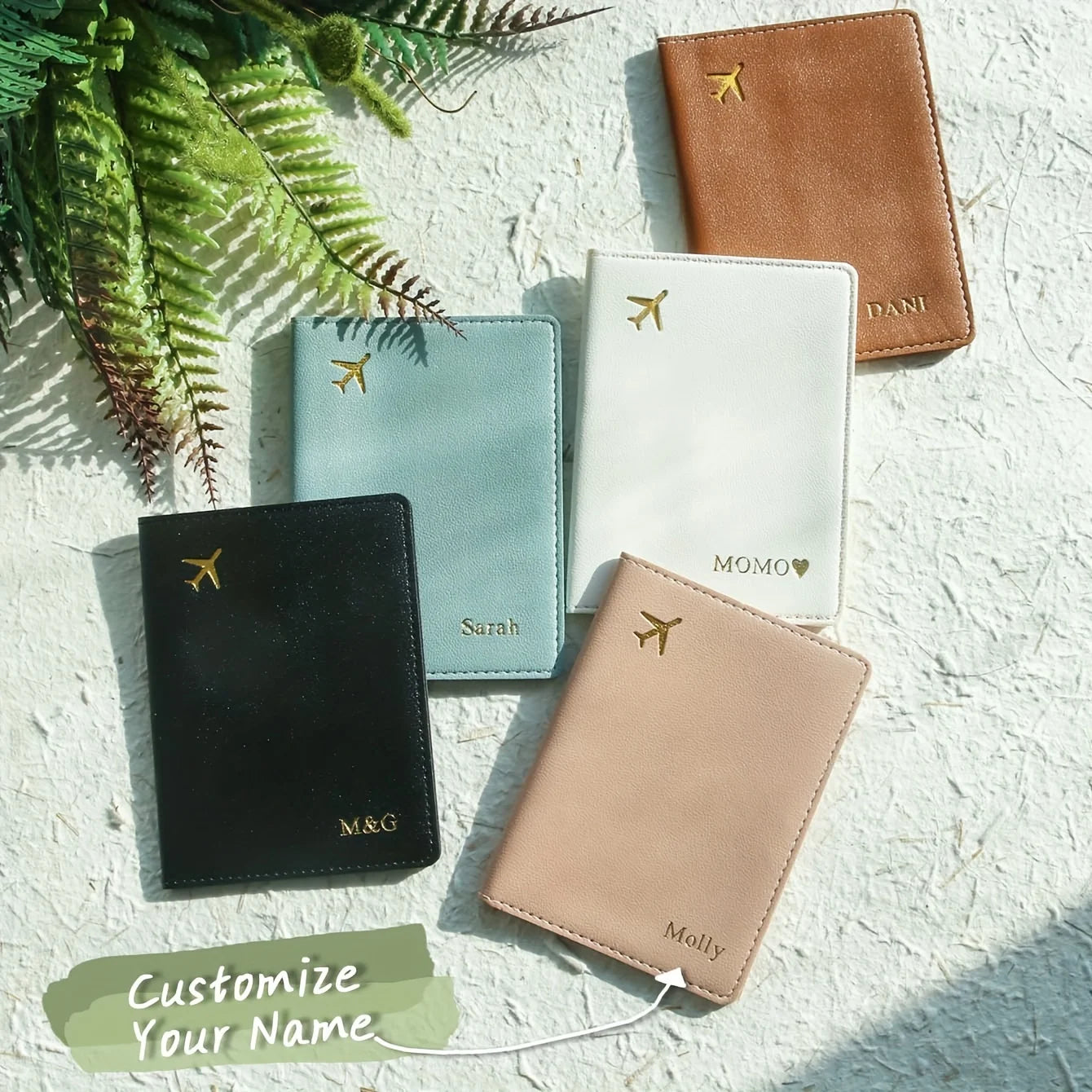 Customized Name PU Leather Travel Passport Gilding Letters Protective Case Personalized Thickened Passport Holder Case