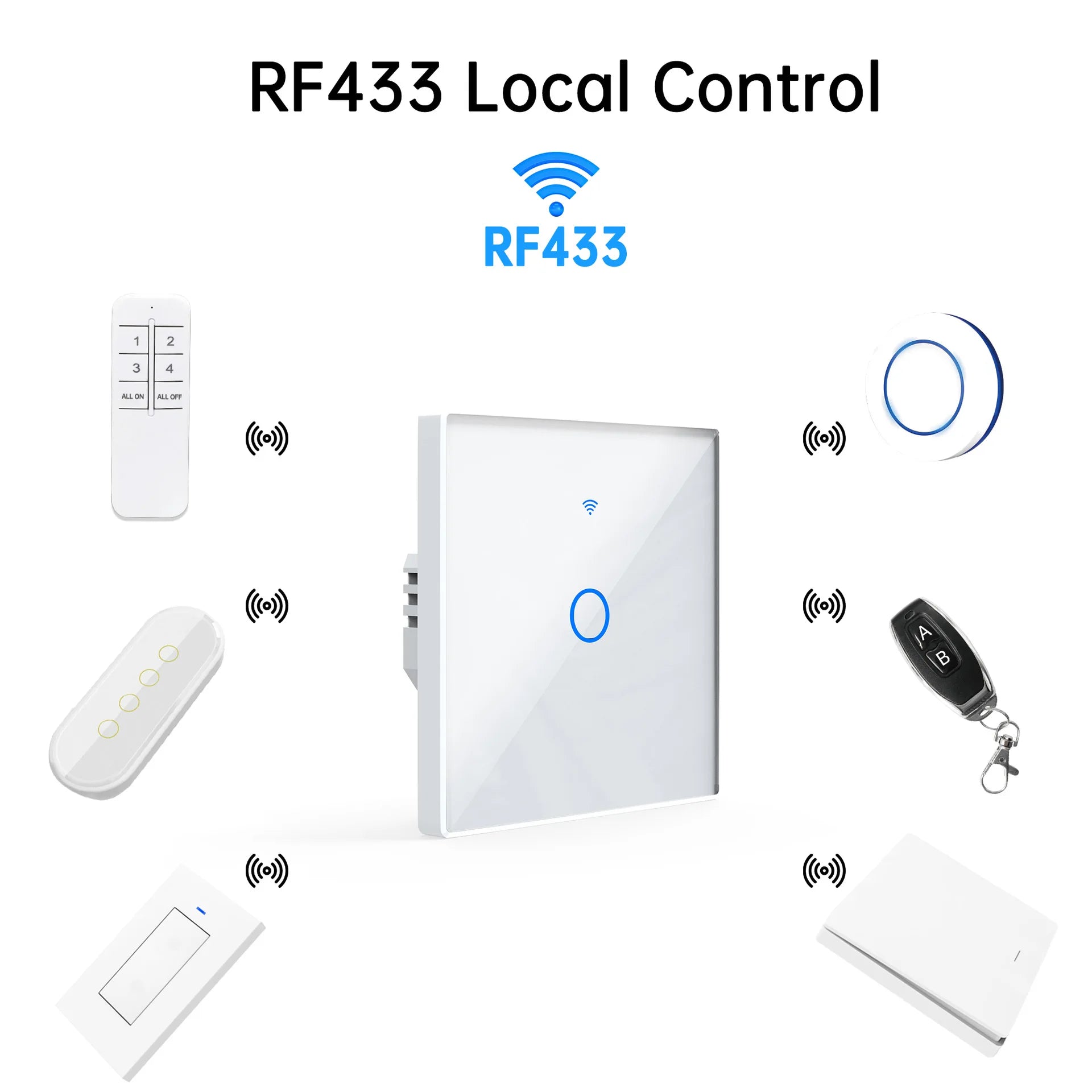 Tuya WiFi Smart Switch, home smart wireless control panel, alexa voice glass touch switch