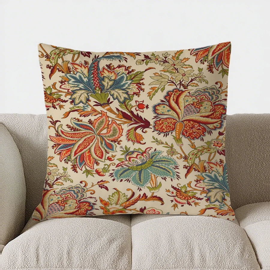 Colorful Geometric Floral Pattern Double-sided Printed pillow cover Short plush Suitable living rooms sofas throw cushion cover