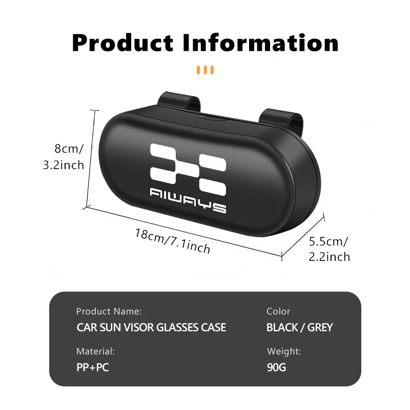 Car Interior Universal Sun Visor Sunglasses Storage Glasses Box For Aiways U5 SE U6 RG Nathalie PRO Bj U7 Ion 2020 2021 2022