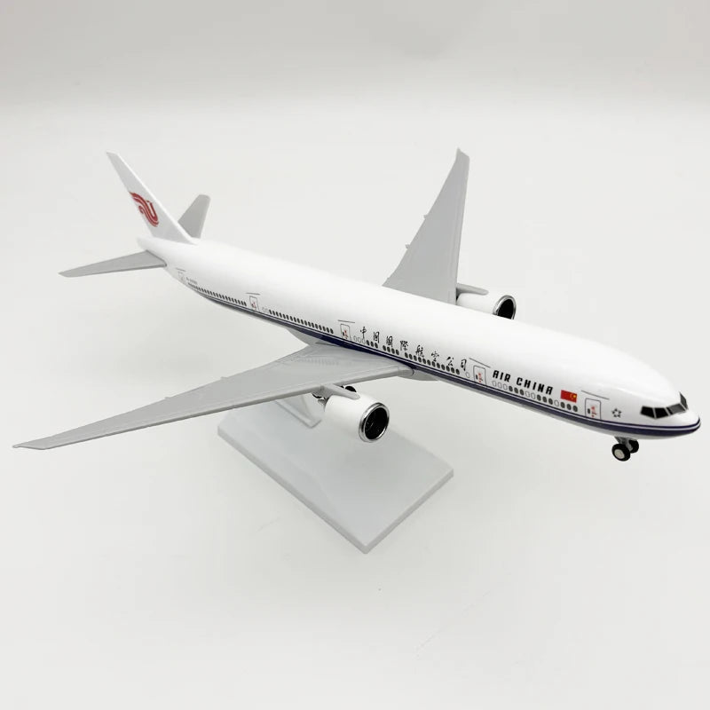 30cm Miniature Airplane Air China B777 Resin Diecast Plane Model Kit With Wheels Base For Collection Display Or Boys Gift