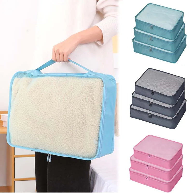1/3pcs Travel Compressible Packing Multifunction Travel Storage Bag Waterproof Suitcase  Portable Luggage Organizer 3 Size S M L