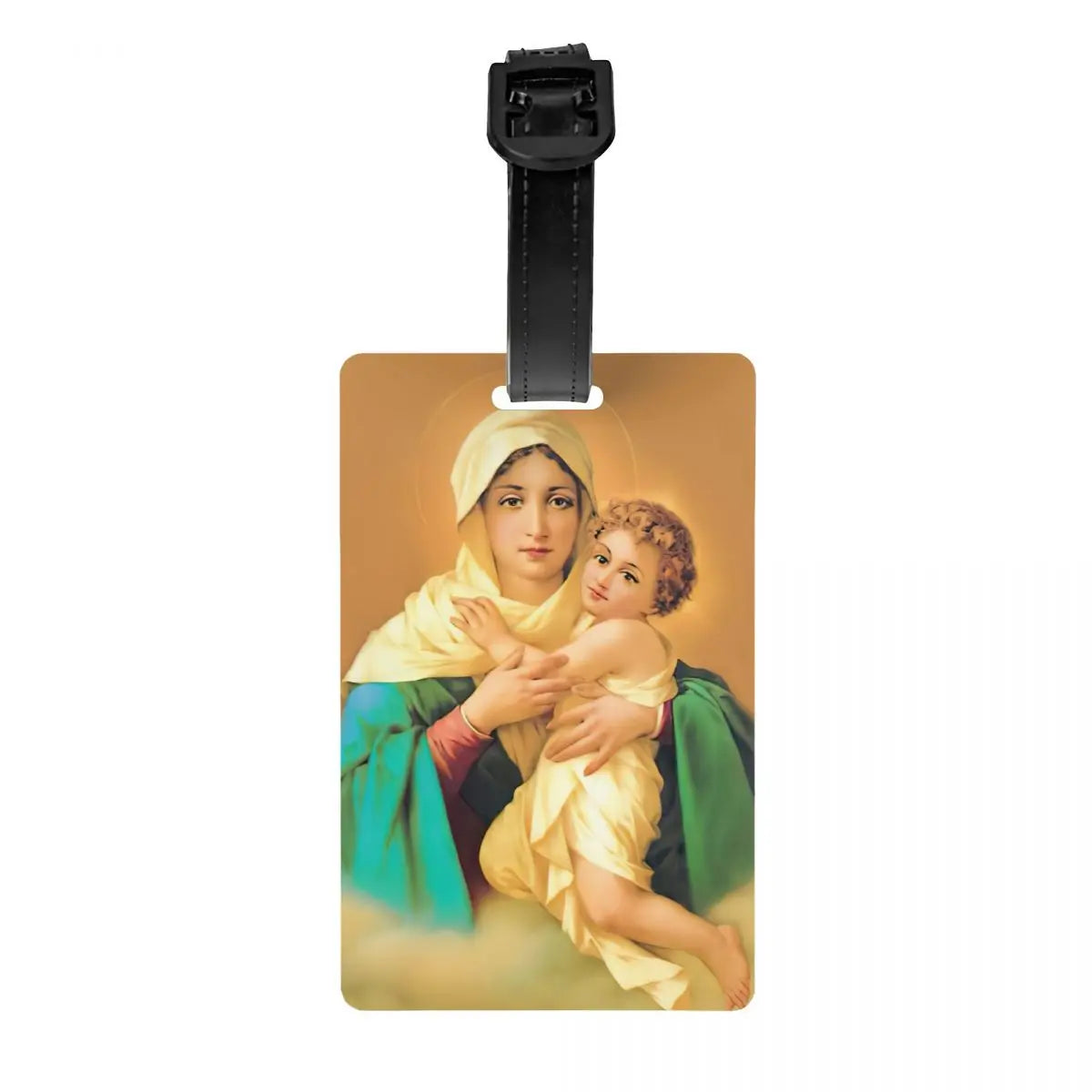Custom Virgin Mary Luggage Tag Privacy Protection Catholic Christian Baggage Tags Travel Bag Labels Suitcase