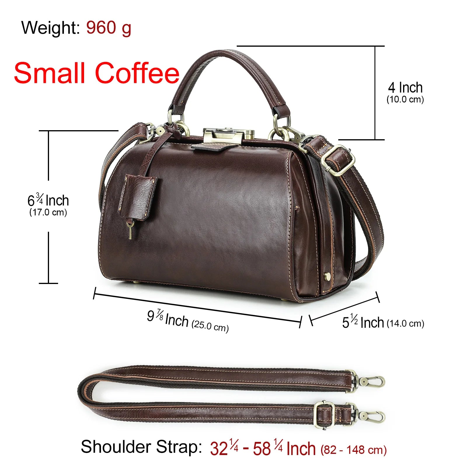 CONTACT'S Genuine Leather Doctor Bags for Women Luxury Designer Sling Shoulder Bags Tote Handbags Metal Frame Female Handle Bags