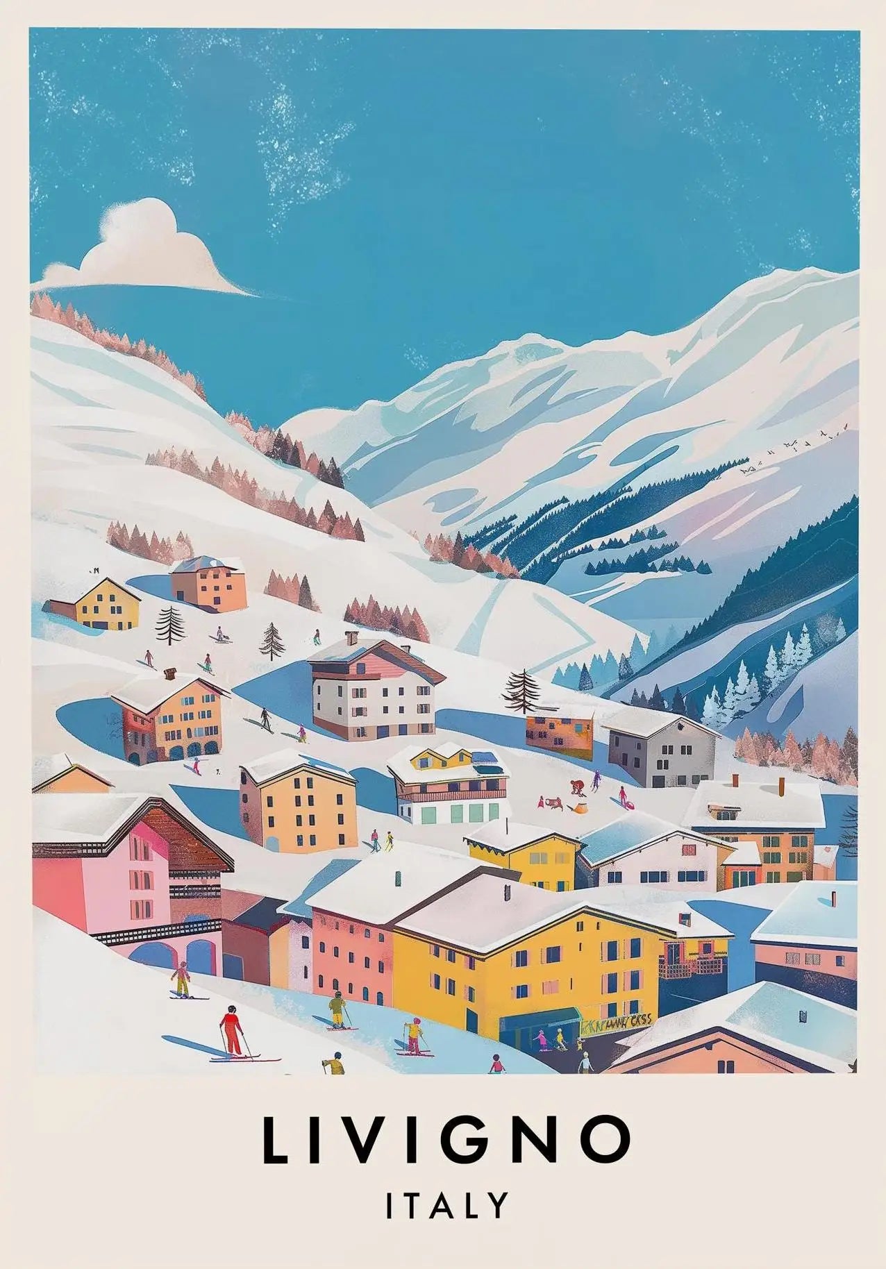 Famous Ski Resorts Travel Posters France Alpes Saint Anton Snow Mountain Prints Canvas Painting Wall Art Picture Home Room Decor