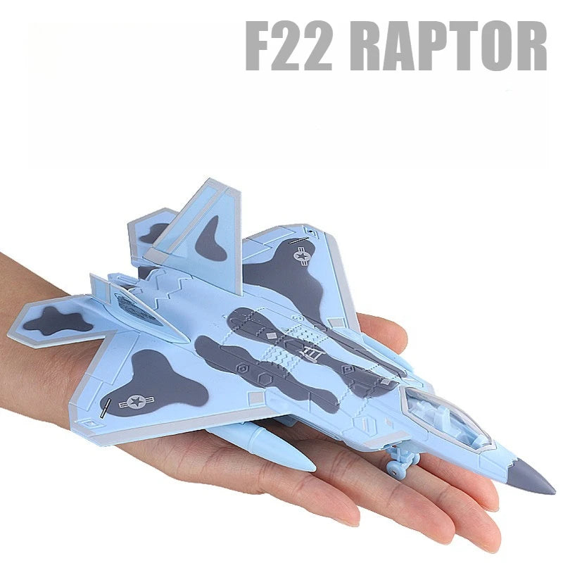F22 Raptor Fighter Jet Alloy Fighter Aircraft Serie Soundlight Echo Military Metal Model Scenic Area Exhibition Gift