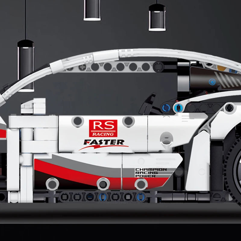1131PCS Racing Car Model Building Blocks Toys White Sport Car Small Particle Assembly Bricks Sets Collection Creative Gifts