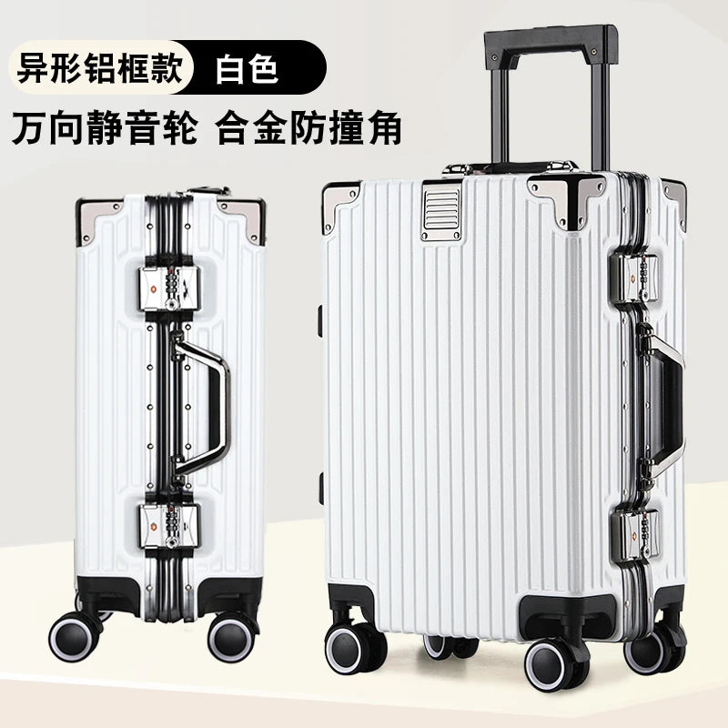 2-Pieces set travel luggage suitcase  20+26 inches aluminum frame with tsa lock, carry on size  featuring silent all-terrain wheels, a cup holder