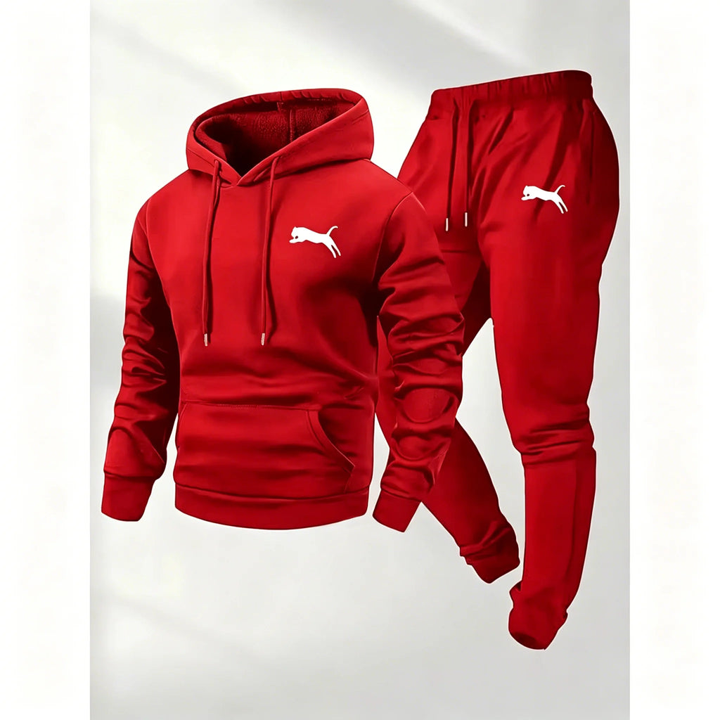 2026 Hot Selling Men's Hooded Sweatshirt & Pants Set Casual Tracksuit Streetwear Sportswear Fitness Jogger Outfit Two Piece Set