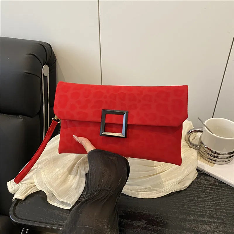 New Fashion Leopard Print Clutch Bag for Women Casual Chic Ladies Handbag Retro Trendy Envelope Bag Female Square Bag Purses