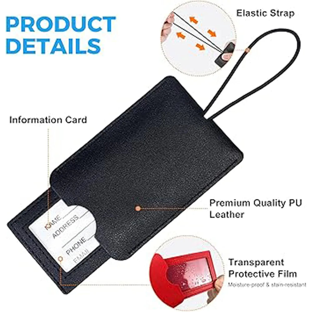 Free Personalization Telescoping PU Leather Luggage Tag Suitcase Identifier Label Baggage Board Bag Tag Name ID Address Holder