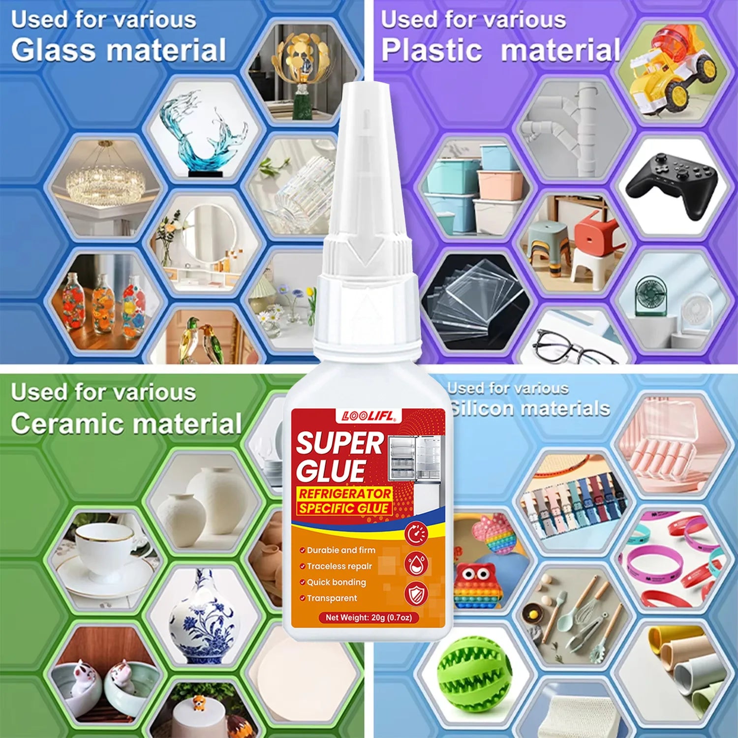 1-10PCS Super Glue Super Strong Adhesive, Suitable for Instant Transparent Adhesive of Plastics, Metals, Wood, Crafts, Glass, Ce
