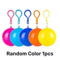 1pcs Mini Portable Raincoats Ball Colorful Disposable Thicken Rain Ponchos Emergency Waterproof Rainwear Cape Keyring Balls