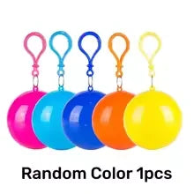1pcs Mini Portable Raincoats Ball Colorful Disposable Thicken Rain Ponchos Emergency Waterproof Rainwear Cape Keyring Balls
