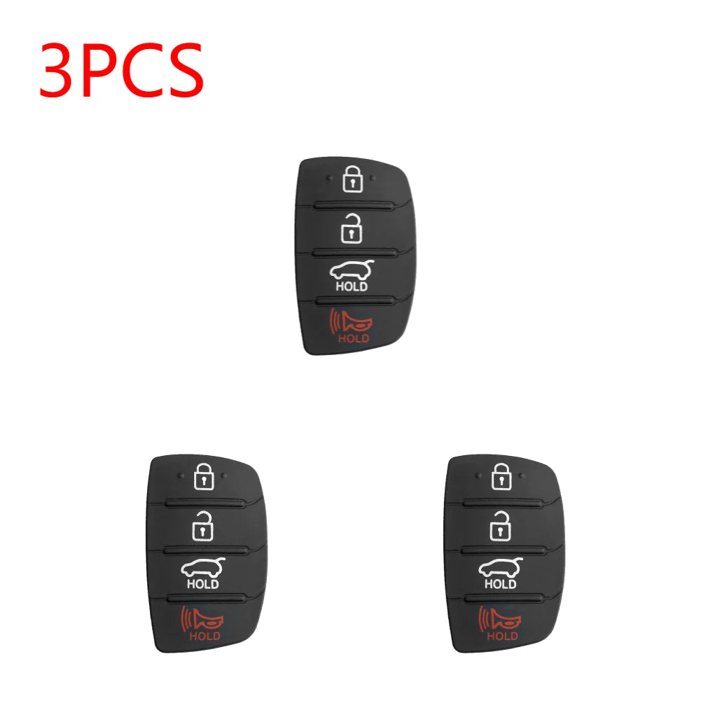 1-5Pcs Replacement Rubber Car 4Button Silicone Pad For Hyundai Tucson Santa fe / ix45 Sonata i40 Remote Car Repair Key Fob Shell